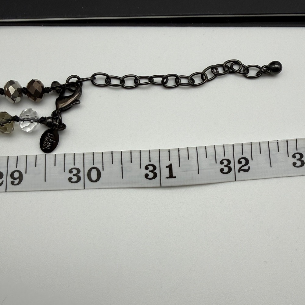 Joan Rivers Beaded Crystal Flapper Necklace 62" Clear Gray Black AB Japanned - Picture 7 of 7